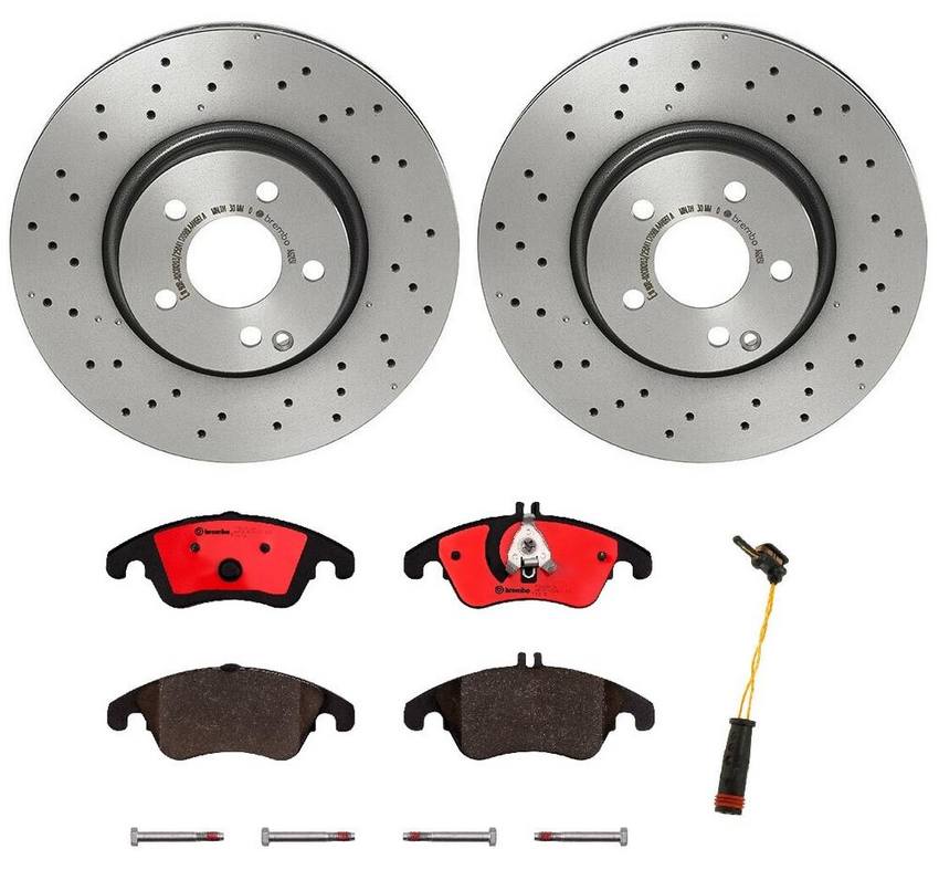 Mercedes Brakes Kit - Brembo Pads and Rotors Front (322mm) (Ceramic) 2115401717 - Brembo 1539878KIT